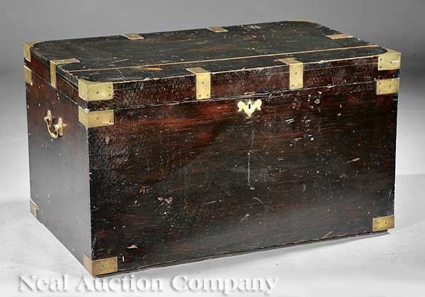 An Antique Pine Brass-Bound Tack