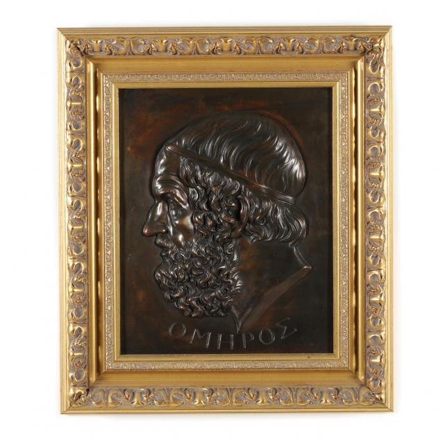 AN ANTIQUE PORTRAIT PLAQUE OF HOMER