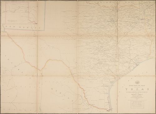 AN ANTIQUE POSTAL MAP, "POST