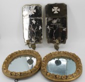 AN ANTIQUE PR OF MIRRORED SCON