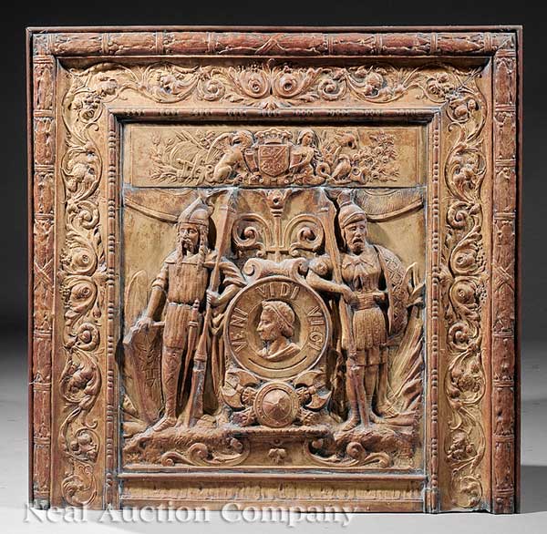 An Antique Pressed Tin Fireback