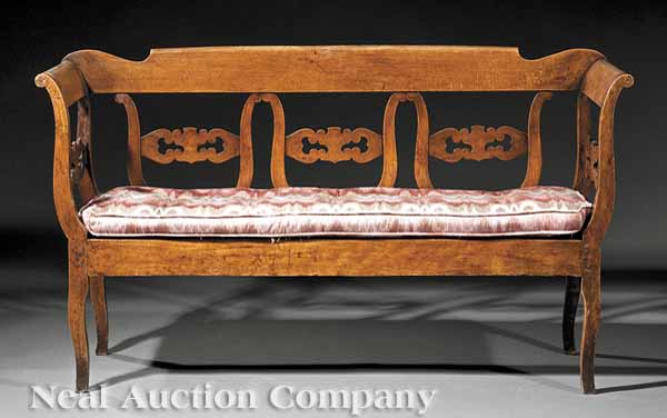 An Antique Provincial Walnut Settee
