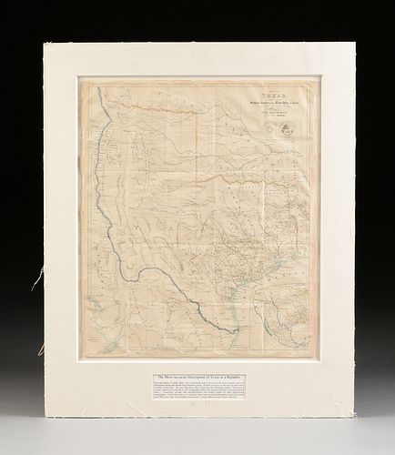 AN ANTIQUE REPUBLIC OF TEXAS MAP,