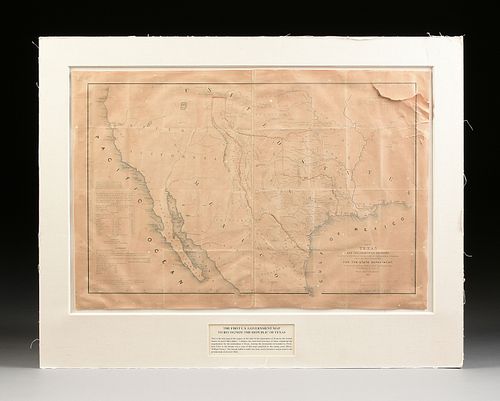 AN ANTIQUE REPUBLIC OF TEXAS MAP,
