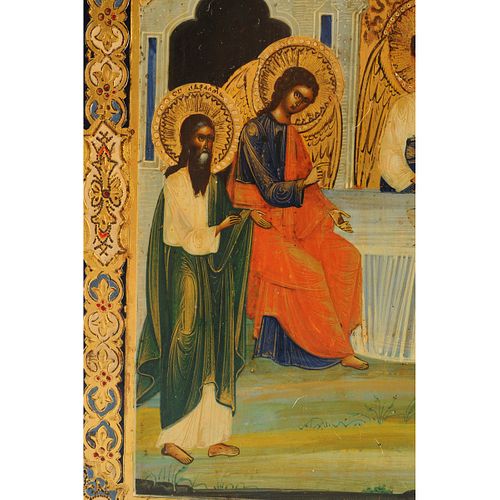 AN ANTIQUE RUSSIAN ICON OF THE