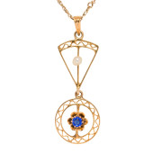 AN ANTIQUE SAPPHIRE, SEED PEAR