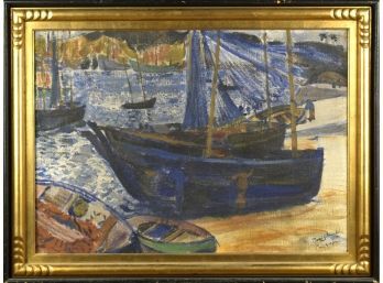 An antique signed oil on canvas,