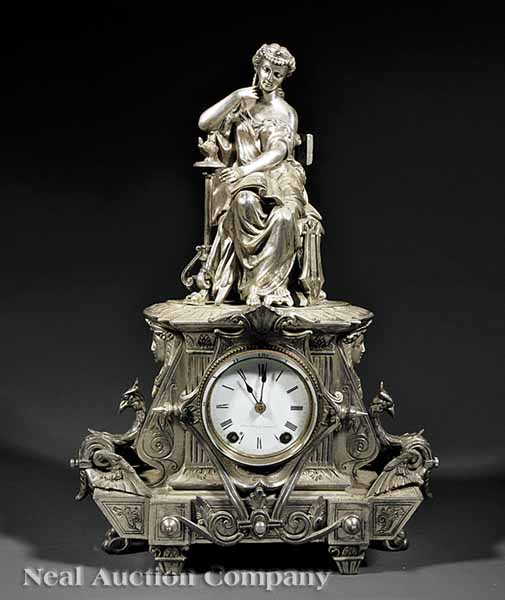 An Antique Silvered Metal Figural