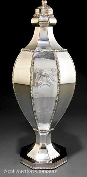 An Antique Silverplate Table Lamp