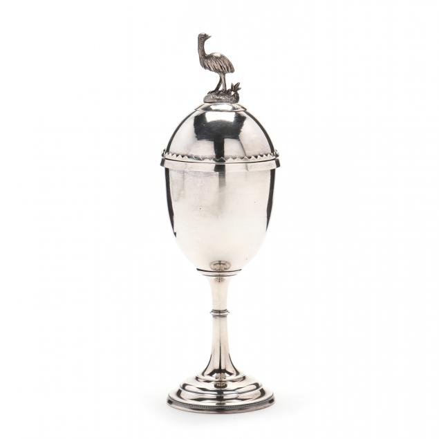 AN ANTIQUE STERLING SILVER GOBLET
