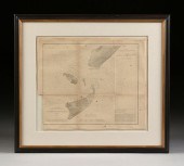 AN ANTIQUE SURVEY MAP, "U.S. C