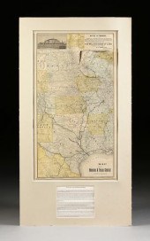 AN ANTIQUE TEXAS RAILWAY MAP,