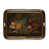AN ANTIQUE TOLEWARE WAITER'S T