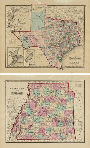 AN ANTIQUE TWO SIDED MAP, "GRAY'S