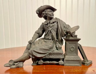 An antique white metal sculpture,