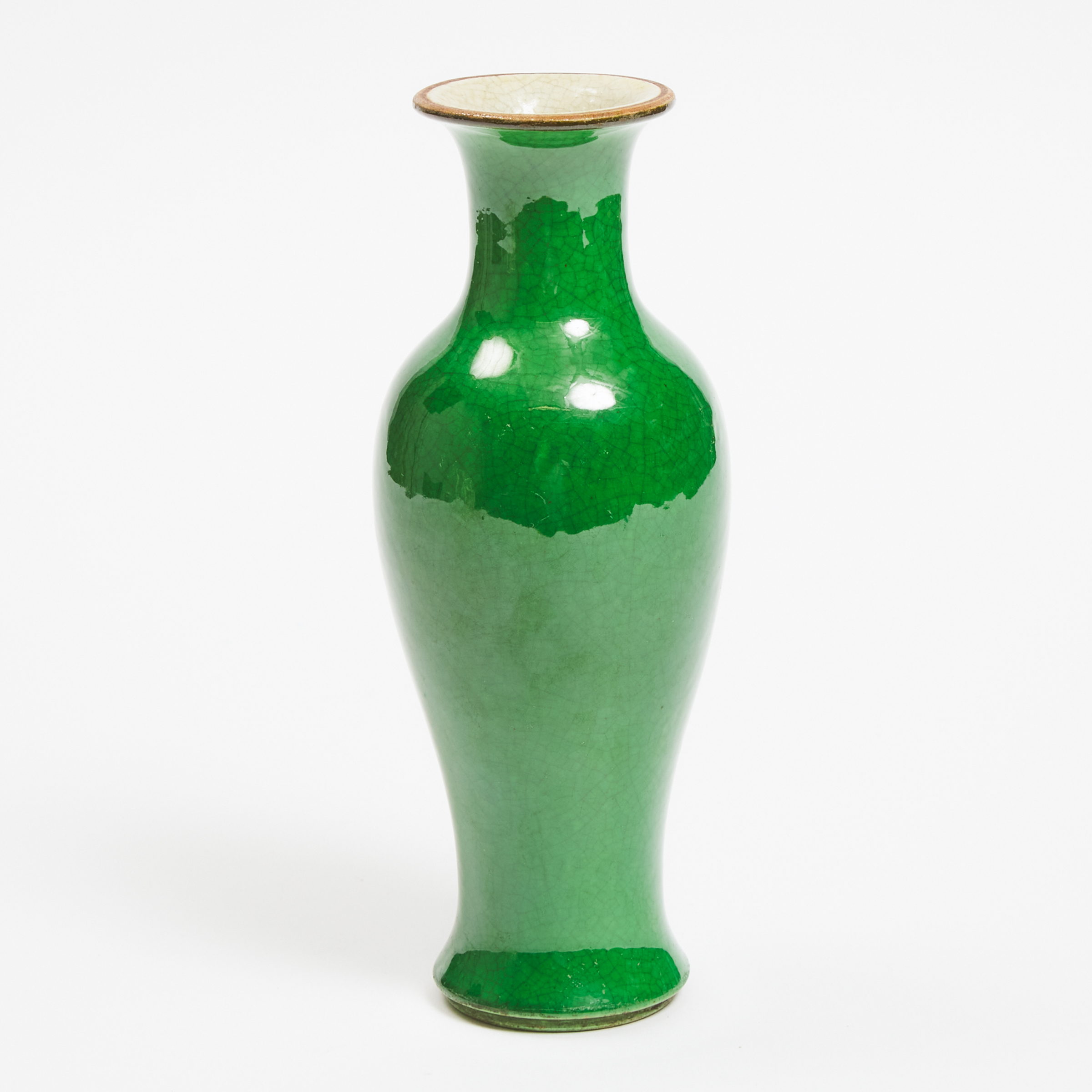 An Apple-Green Crackle-Glazed