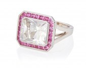 AN AQUAMARINE AND PINK SAPPHIR