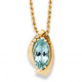 AN AQUAMARINE, DIAMOND AND FOU
