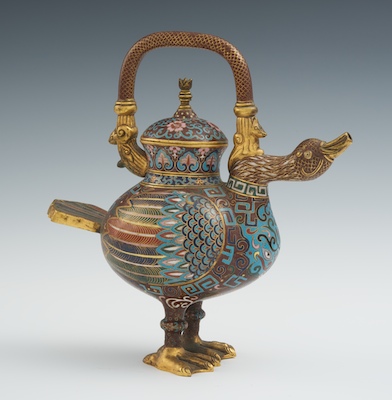 An Archaic Style Duck Teapot
