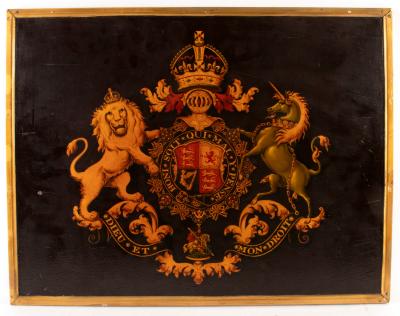 An armorial carriage painted