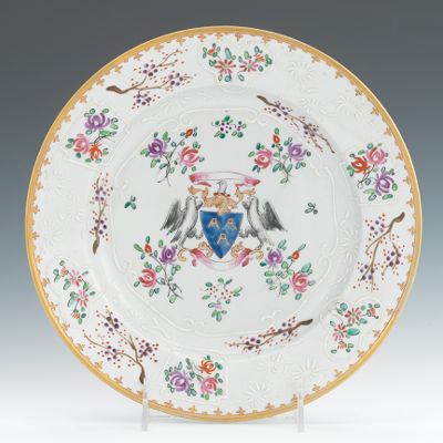 An Armorial Plate Hand decorated