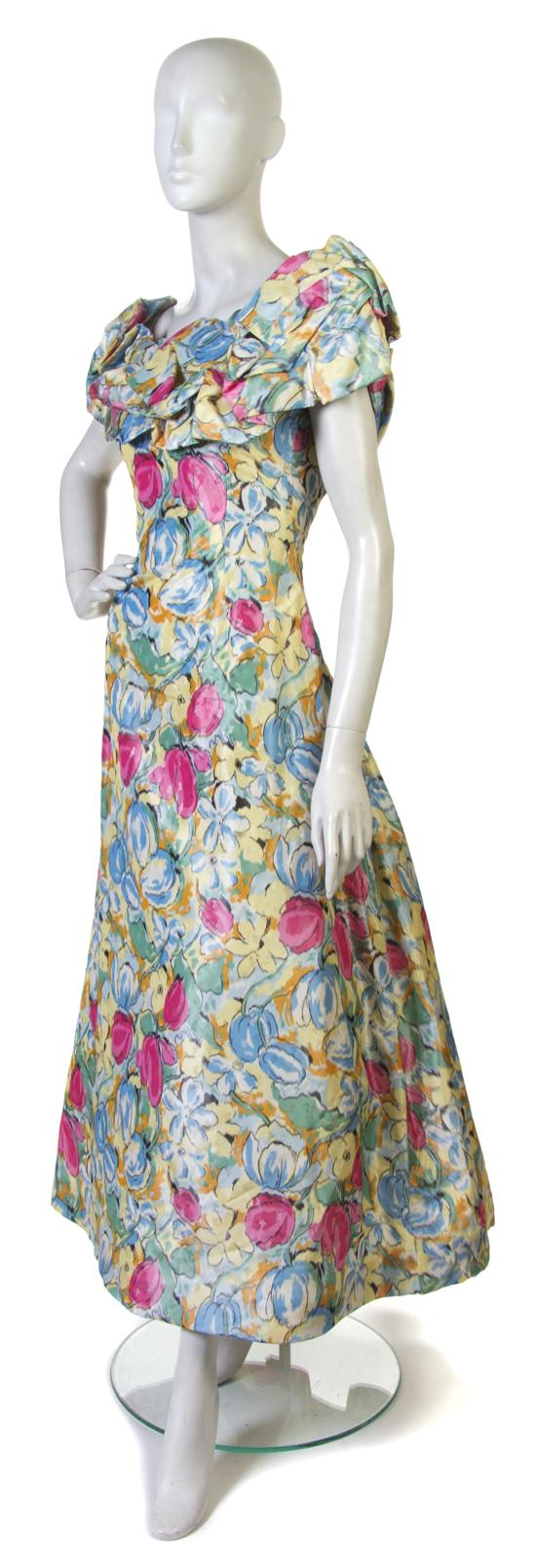 An Arnold Scaasi Floral Silk
