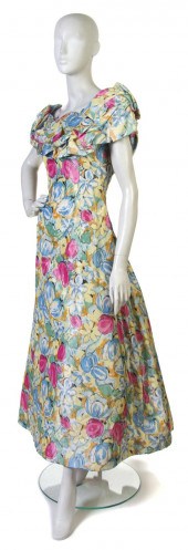 An Arnold Scaasi Floral Silk E