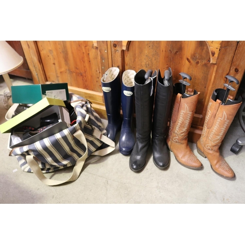 An array of leatherboots,