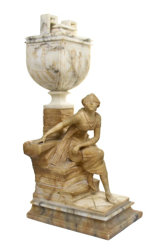 * An Art Deco Alabaster Figural