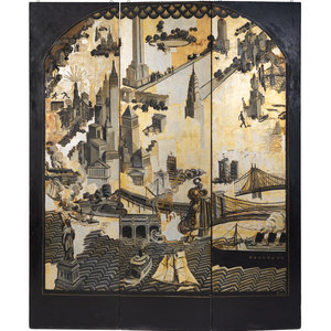 An Art Deco Black and Gilt