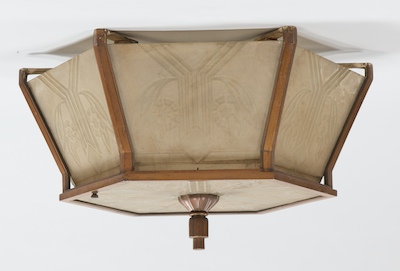 An Art Deco Bronze & Etched Glass