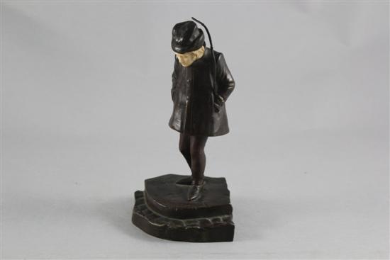 An Art Deco bronze and ivory figure