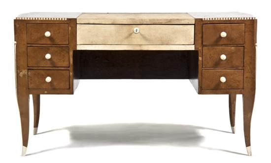 An Art Deco Burlwood Ivory and