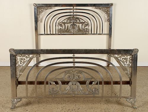AN ART DECO CHROME BED CIRCA