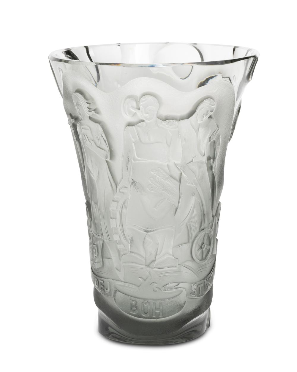 AN ART DECO CZECH ART GLASS