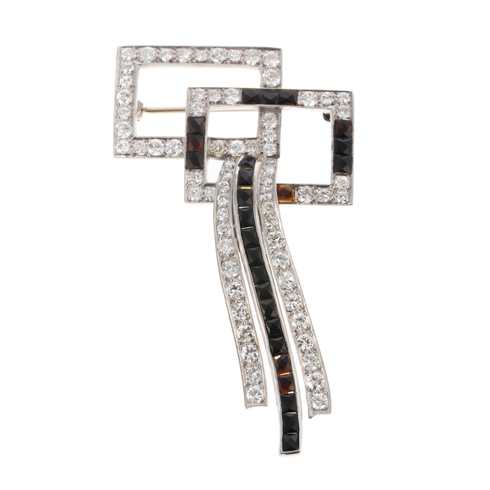 AN ART DECO DIAMOND & ONYX