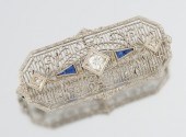 An Art Deco Diamond and Sapphi