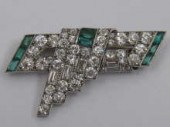 An Art Deco diamond and emeral