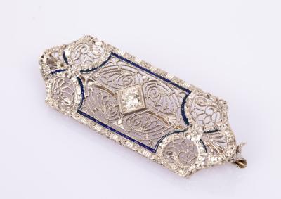 An Art Deco diamond and 14k white