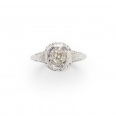 AN ART DECO DIAMOND AND EIGHTE