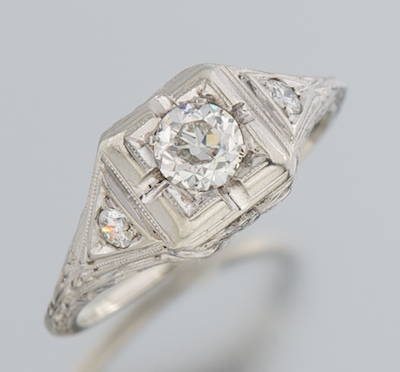 An Art Deco Diamond Ring 14k