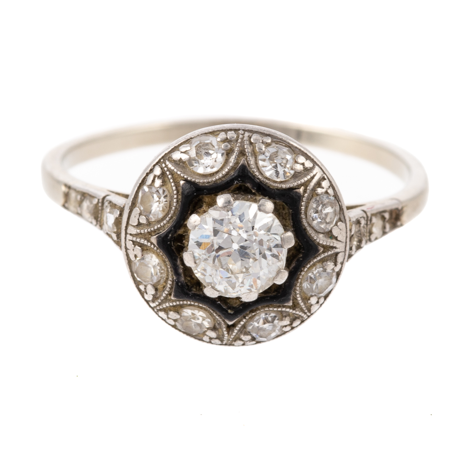 AN ART DECO DIAMOND RING IN 14K &