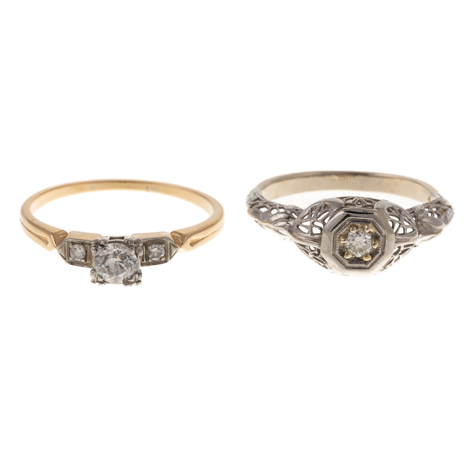 AN ART DECO DIAMOND RING &