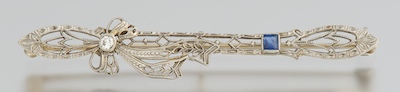 An Art Deco Filigree Brooch 14k