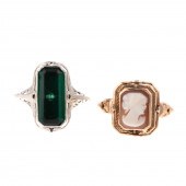AN ART DECO FLIP RING & VINTAG