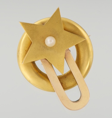 An Art Deco Gold and Pearl Brooch