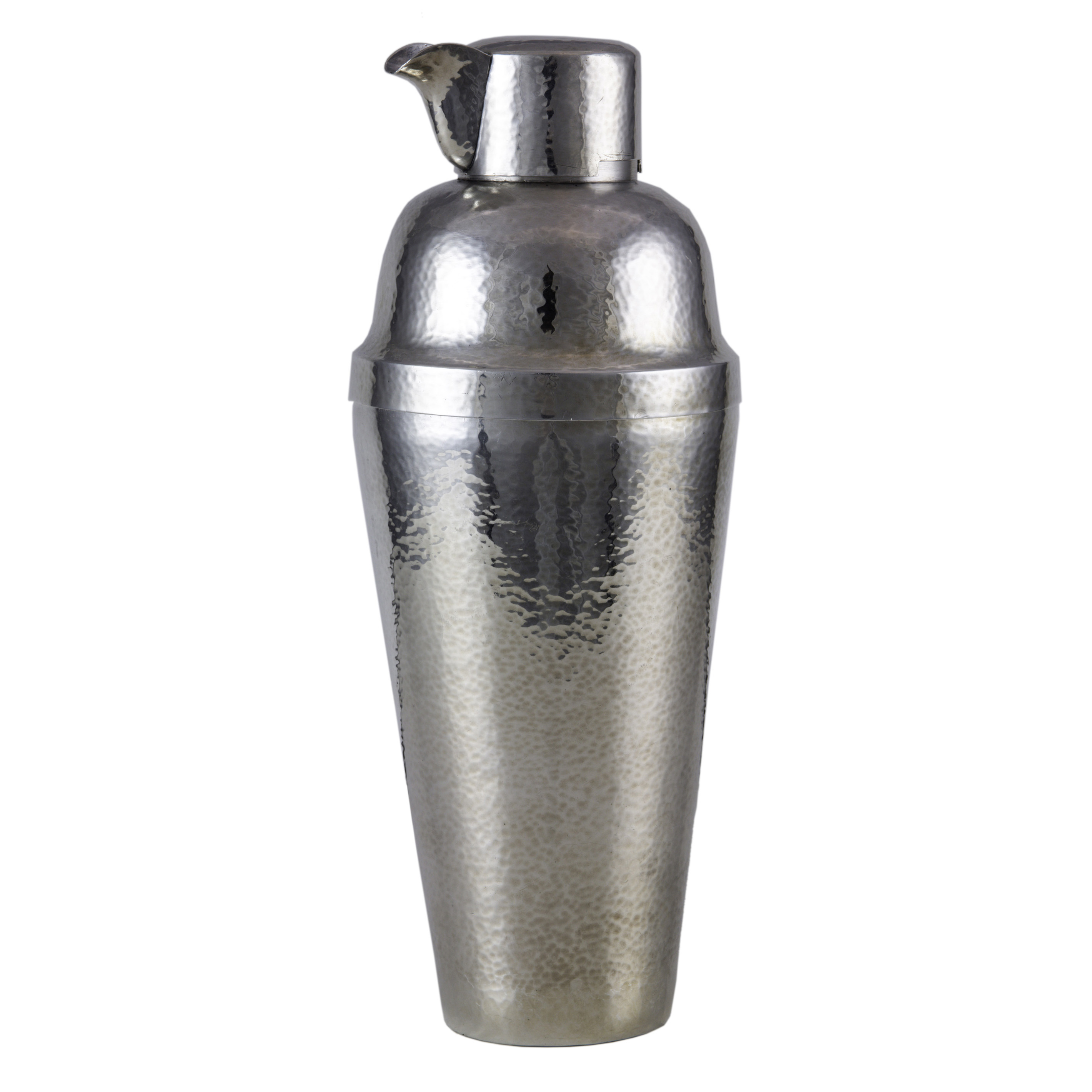 AN ART DECO HAMMERED STERLING