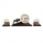AN ART DECO HARDSTONE AND META
