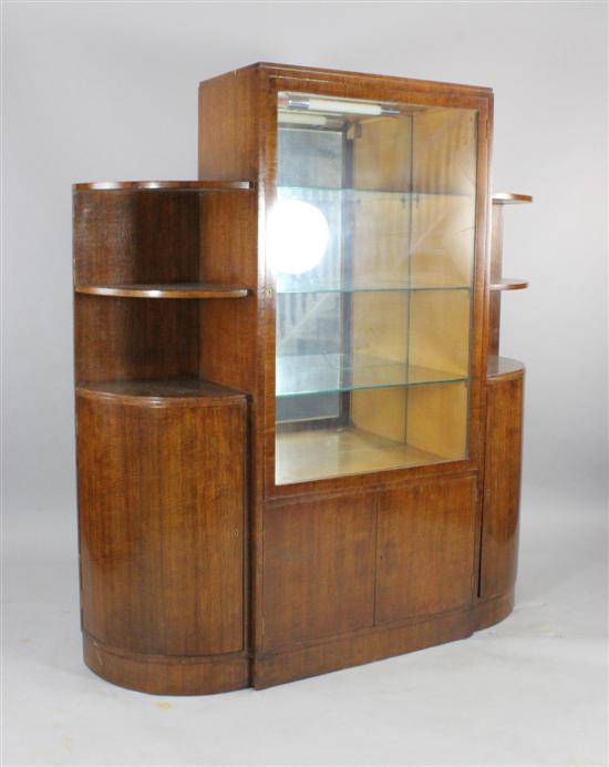 An Art Deco mahogany display