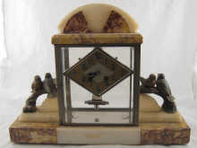An Art Deco marble and onyx